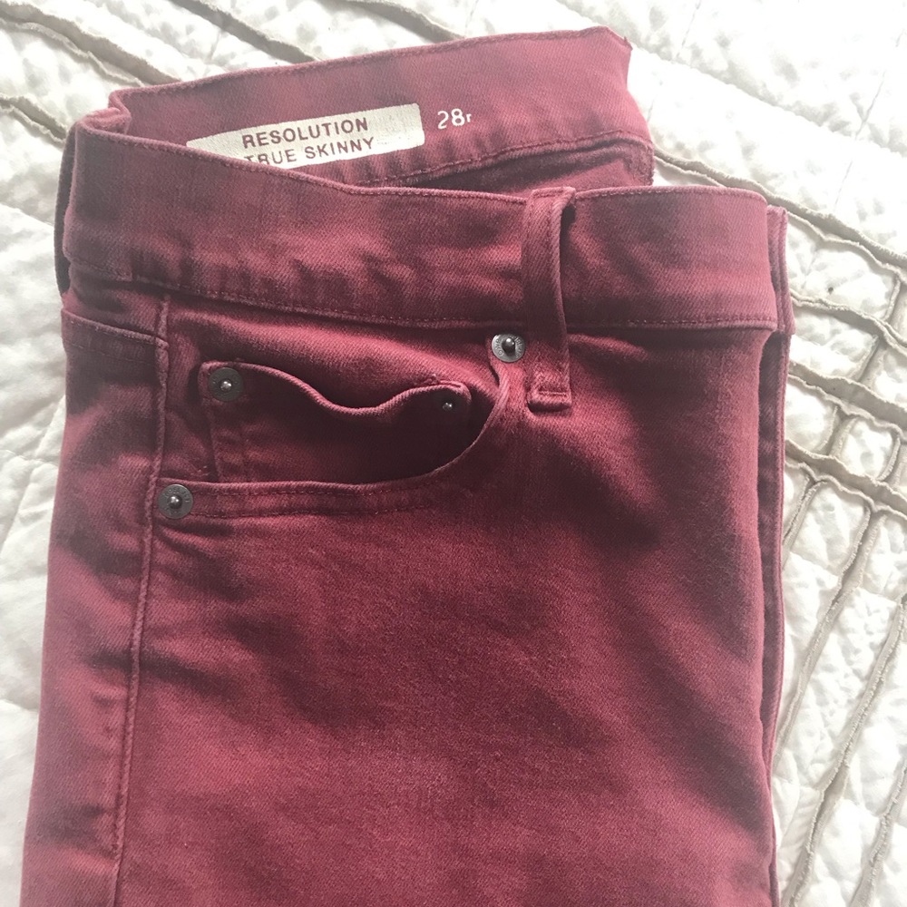 Gap resolution true skinny red/maroon jeans